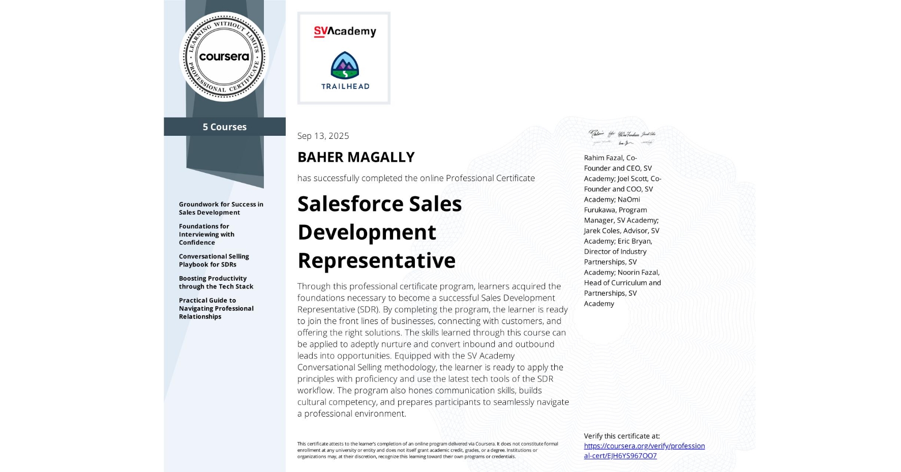 Salesforce Sales Development Representative